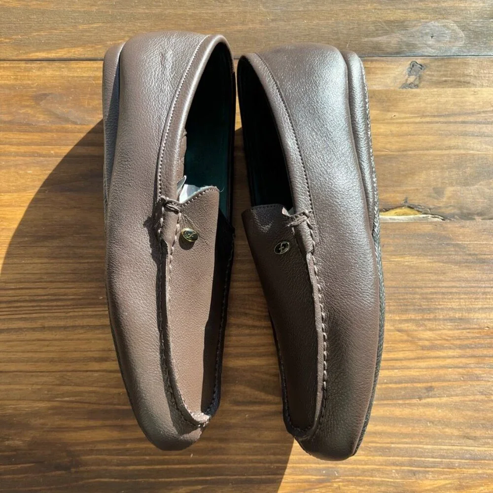 Florsheim Loafers‎ Size 11.5 Mens Grafton Brown Leather Driver Slip On Shoes NIB